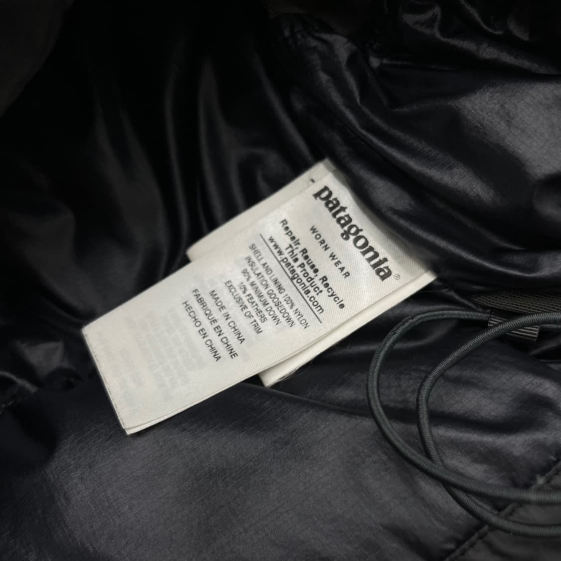 파타고니아 로고 블랙 후드패딩 M 상품이미지7
