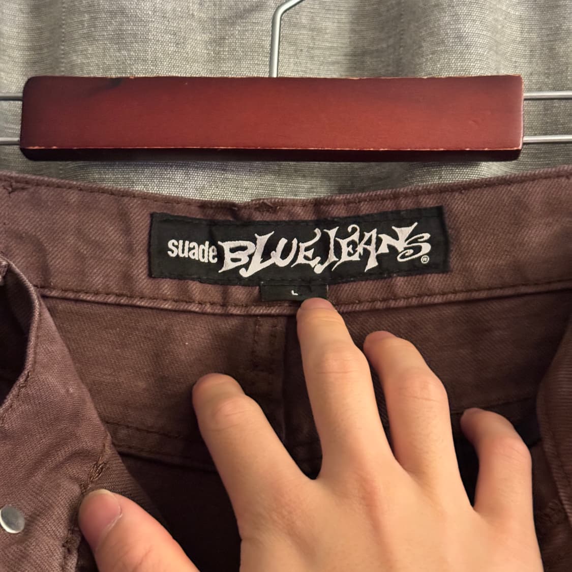 SUADE BLUE JEANS 브라운 와이드 팬츠 L 상품이미지4
