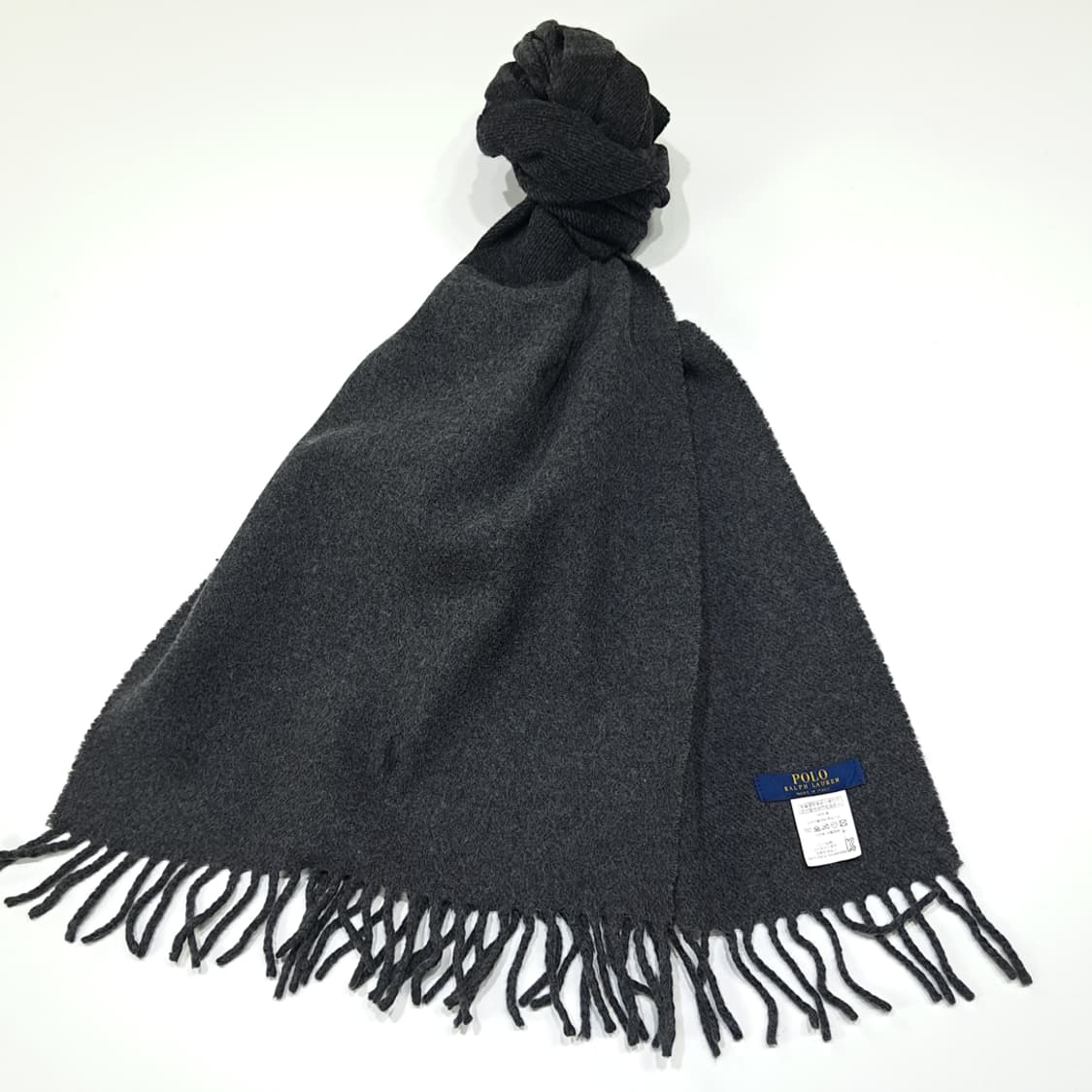 MX607 폴로 00s 이태리판 울 스트라이프 차콜그레이 머플러목도리 상품이미지2