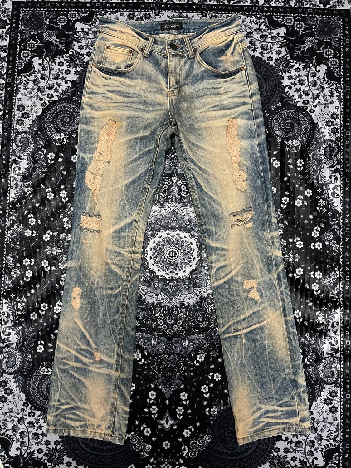 빈티지 샌드워싱 디스트로이드 데님팬츠 30 상품이미지1