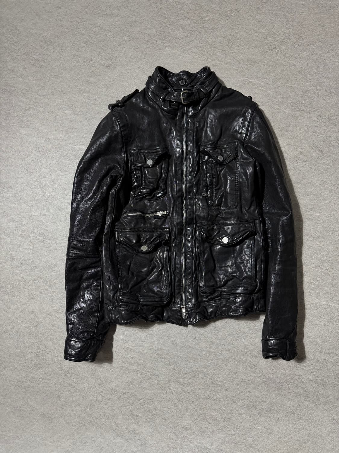 닐바렛 멀티지퍼 버팔로레더자켓 상품이미지1