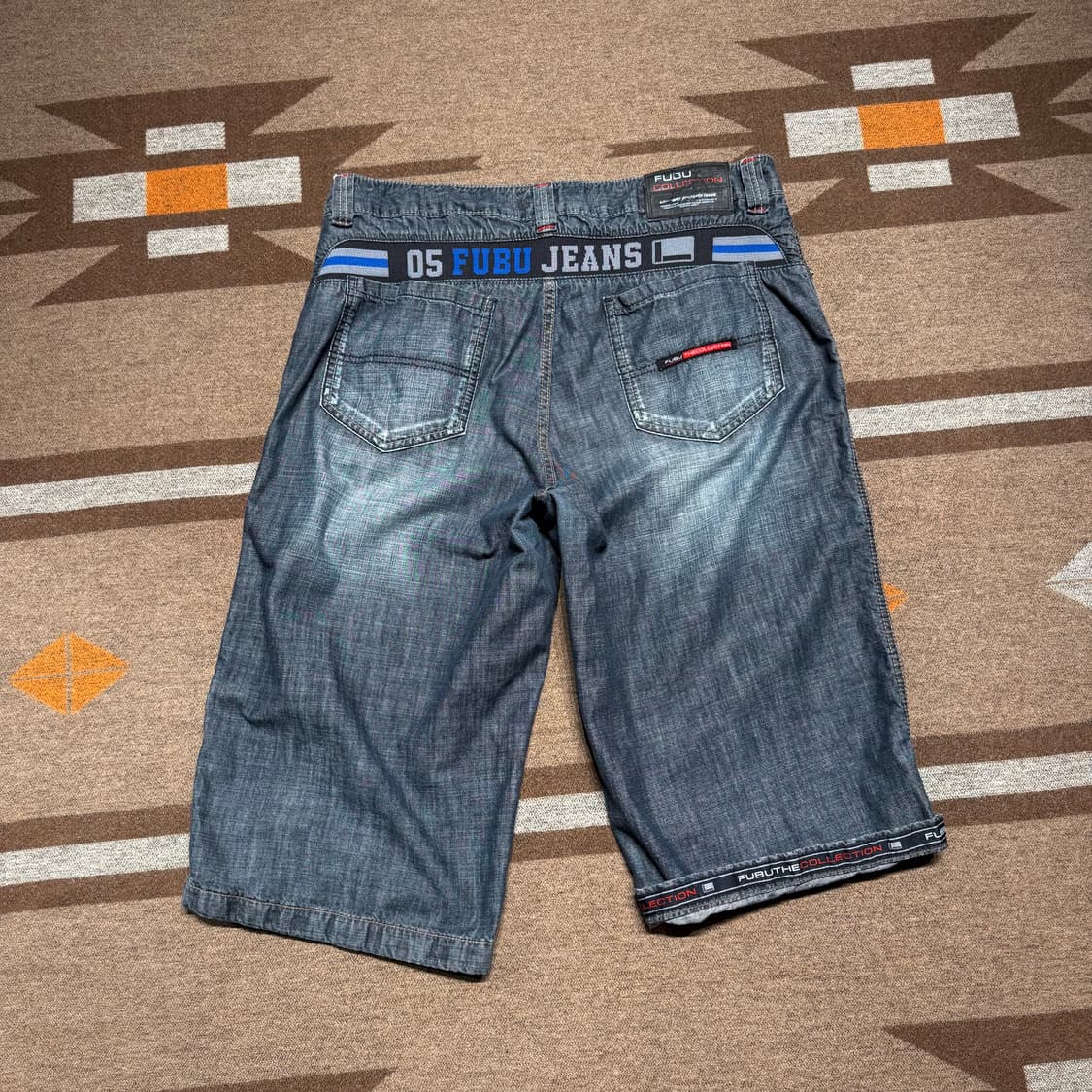 FUBU 후부 00s y2k 올드스쿨 버뮤다 데님 팬츠 35 반바지 상품이미지2