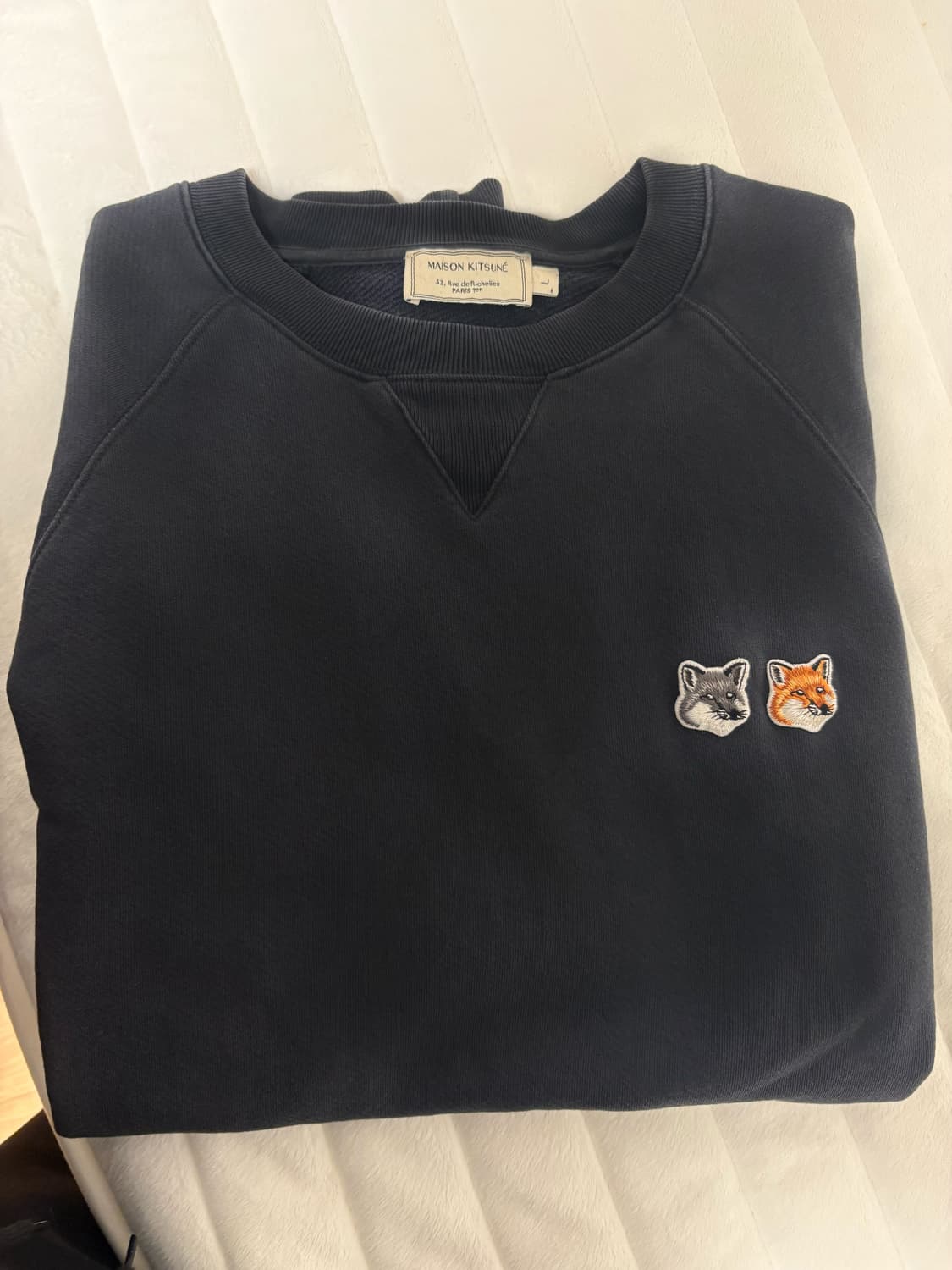 메종키츠네 더블 폭스 패치 블랙 맨투맨 상품이미지2