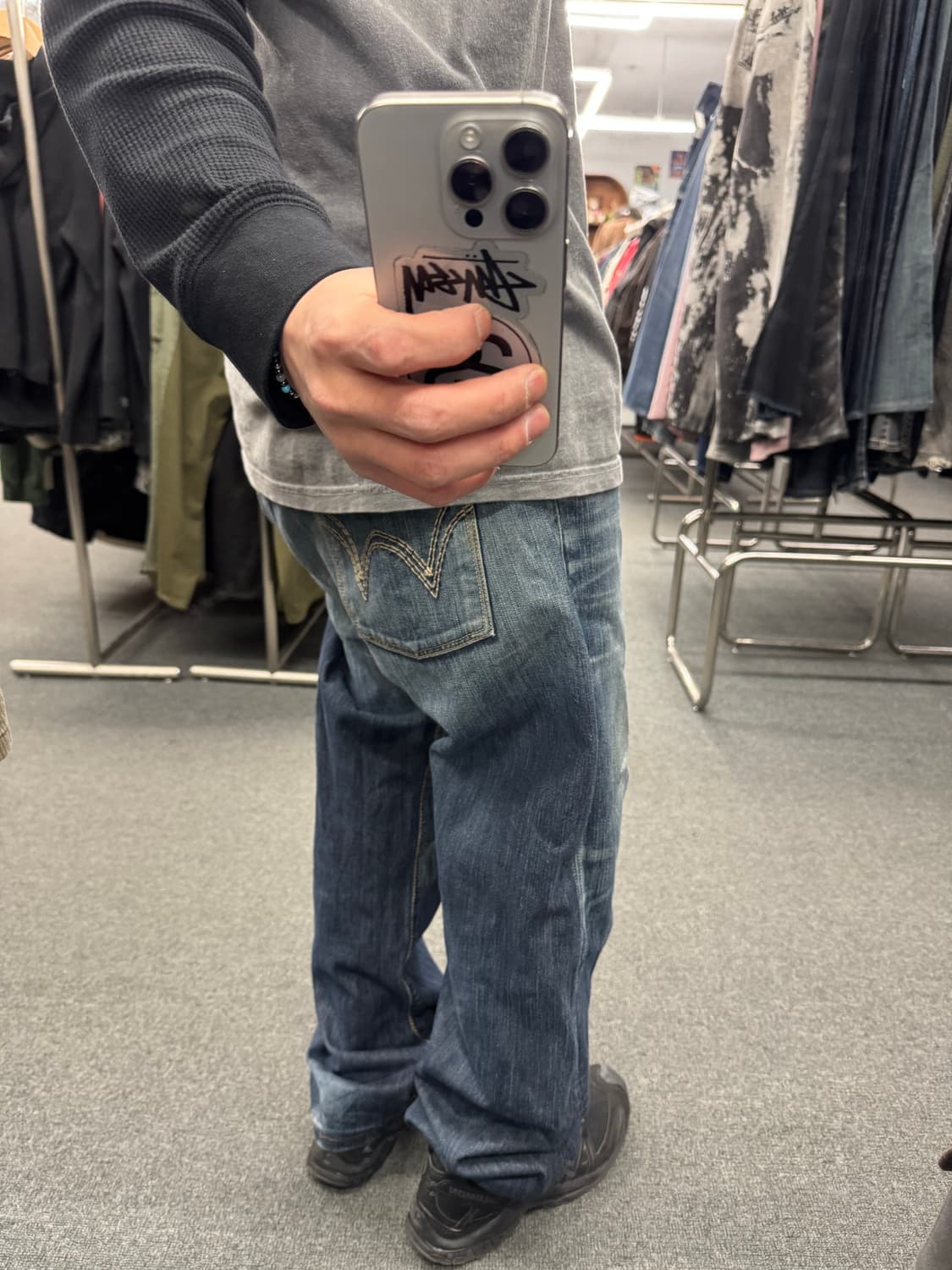 36)에드윈 빈티지 424XV 워싱 데님팬츠 상품이미지1