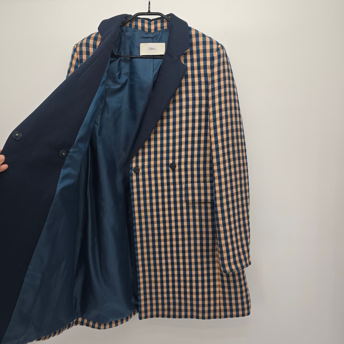 DEWL 체크 패턴 코트 상품이미지6