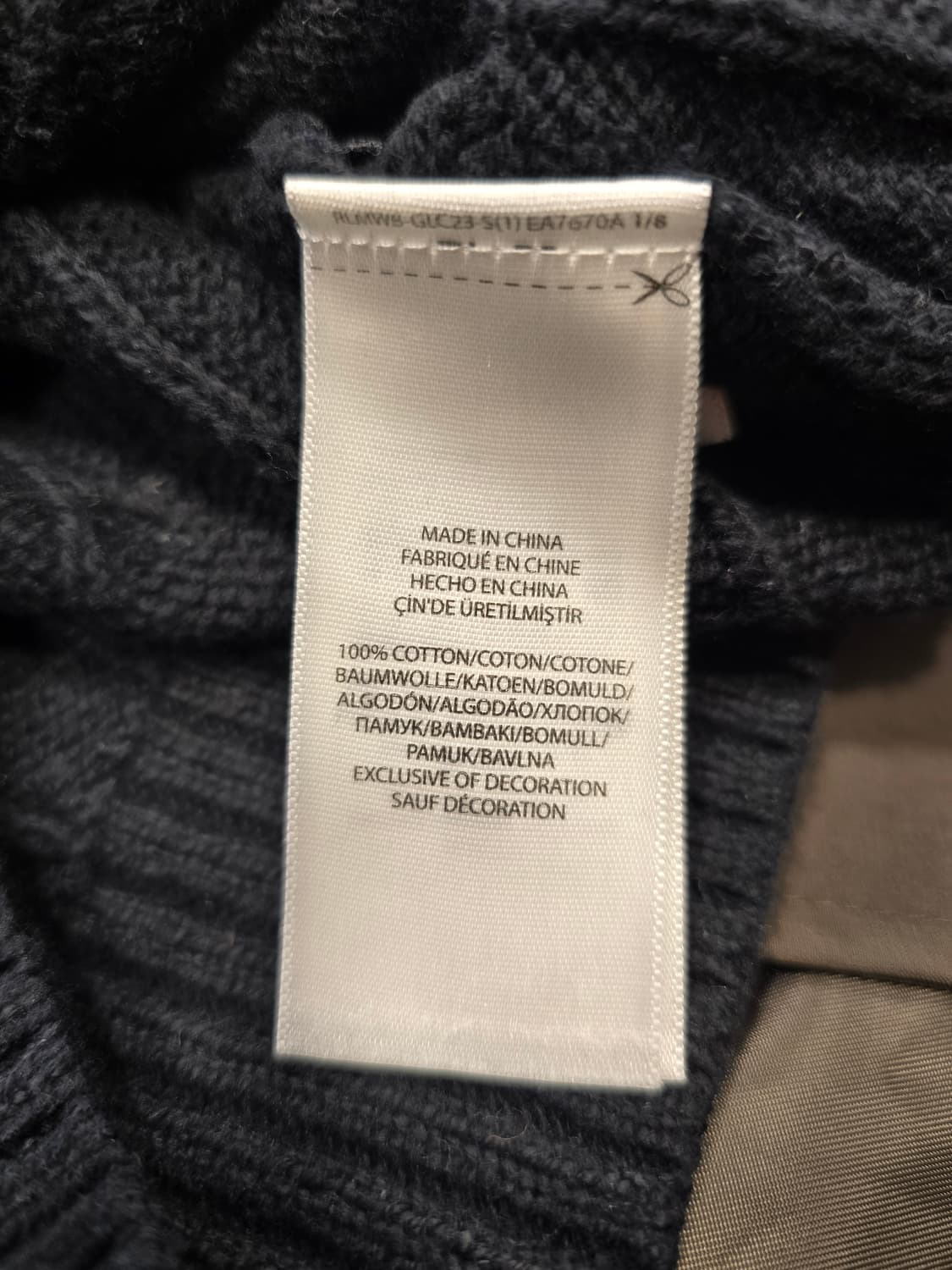 폴로 랄프로렌 네이비 케이블 니트 L(100) 상품이미지7