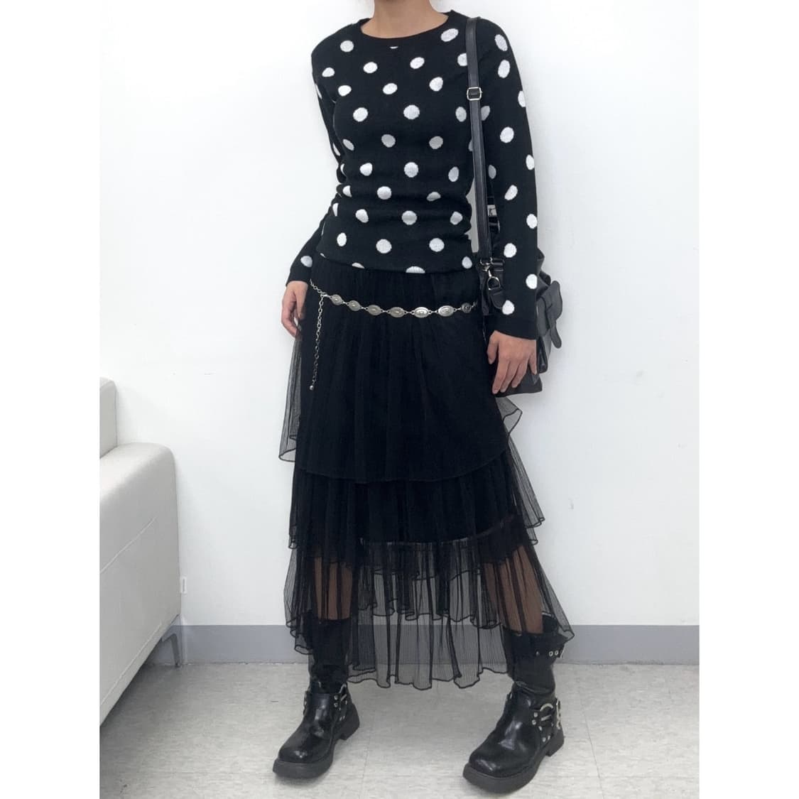 빈티지 블랙 캉캉 스커트 상품이미지1