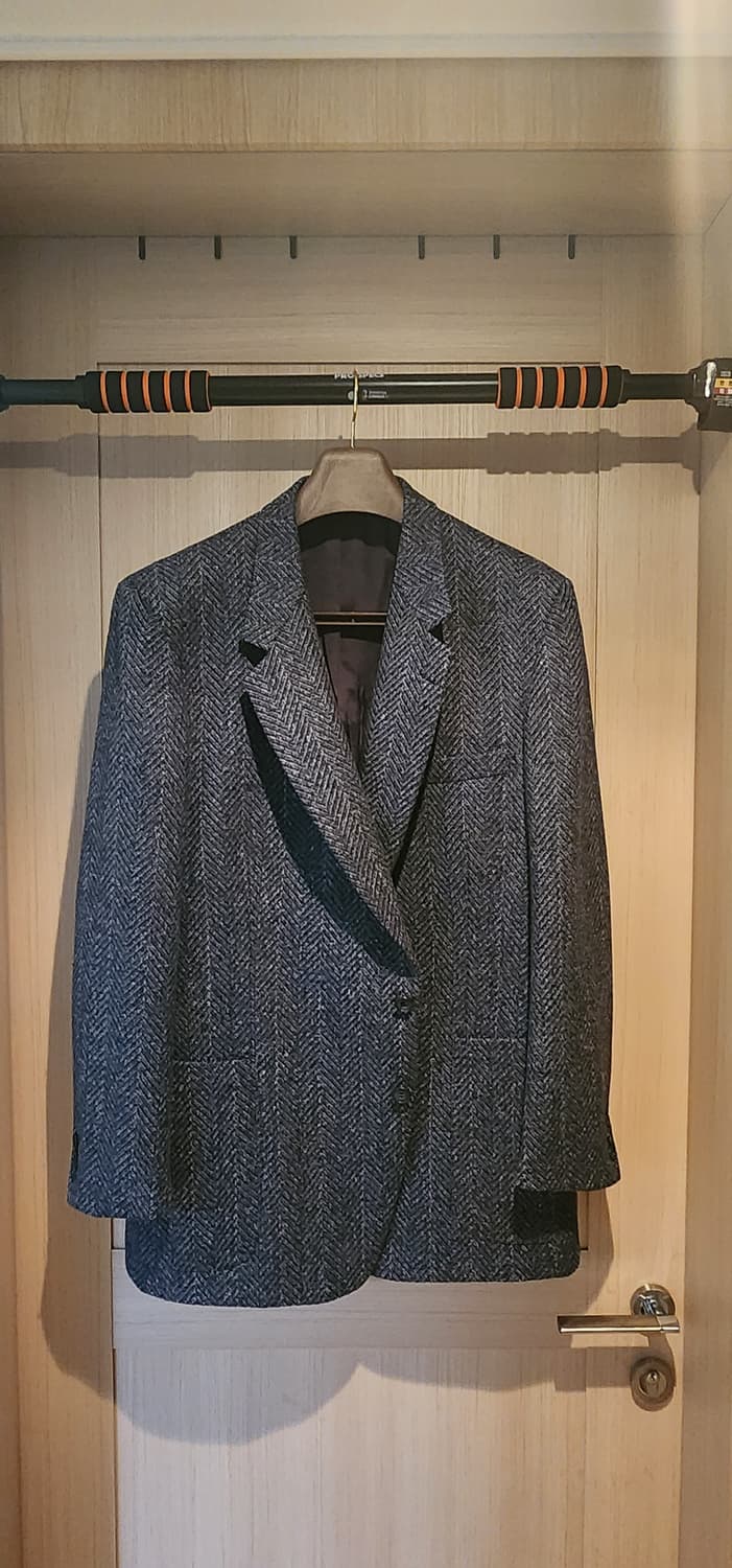 (빅사이즈)네이비 헤링본 트위드 모직자켓 3XL 상품이미지1
