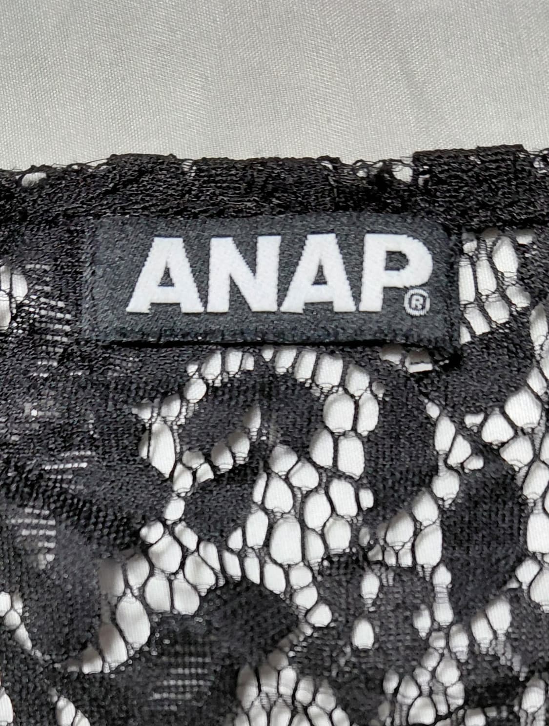 [ANAP] 아납 블랙 플라워 레이스 반팔 탑 (시스루 레이어드) 상품이미지5