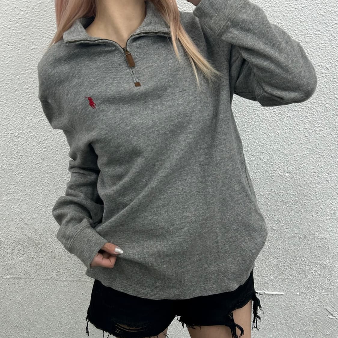 폴로 랄프로렌 레드포니 그레이 반집업 상품이미지1