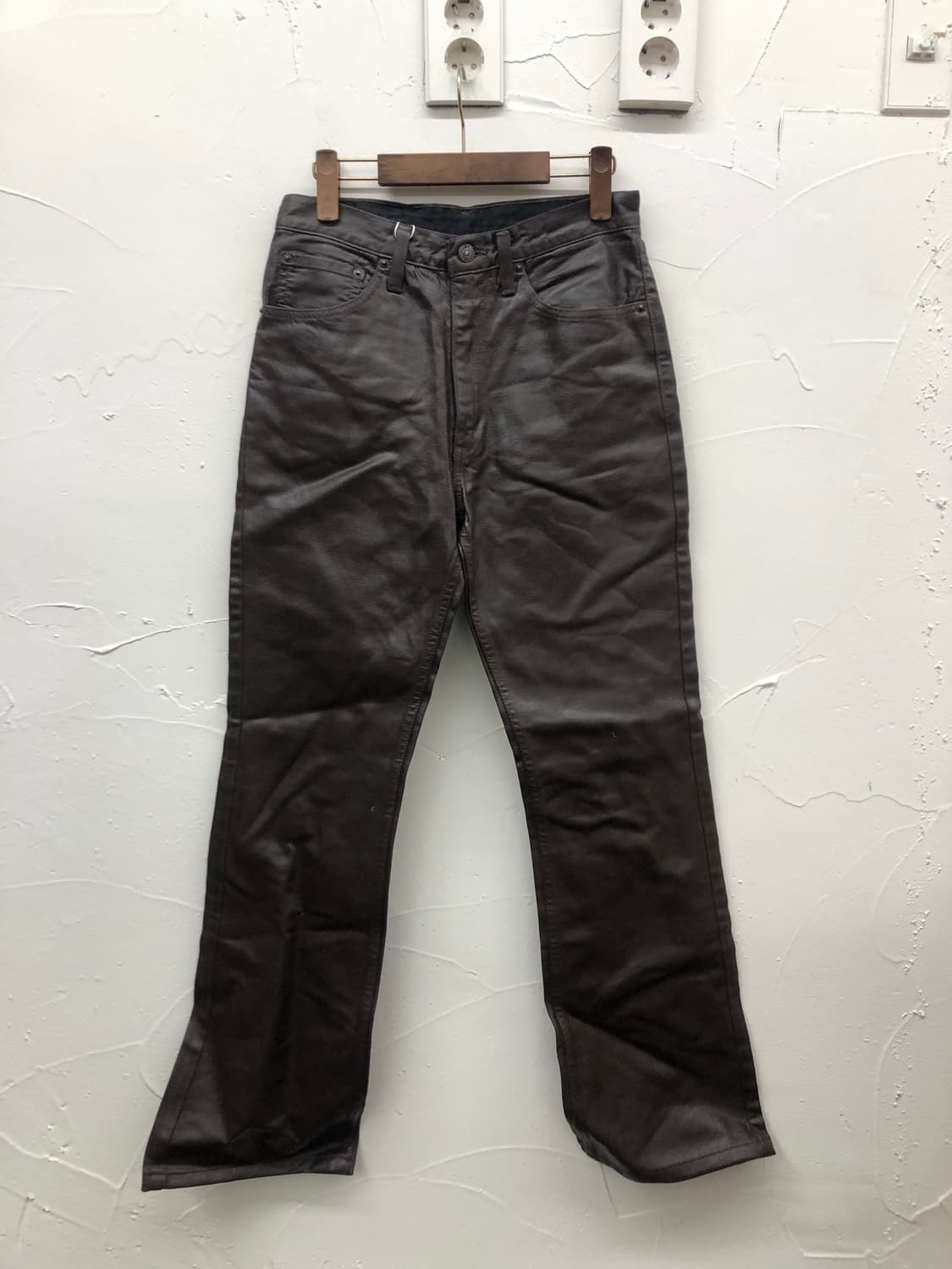 코팅 부츠컷 팬츠 다크 브라운 상품이미지1