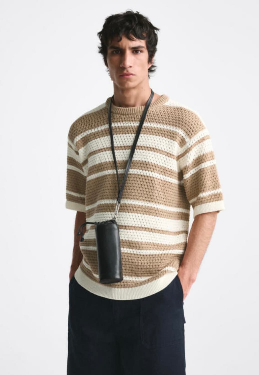 자라 스트라이프 반팔 니트 L 상품이미지1