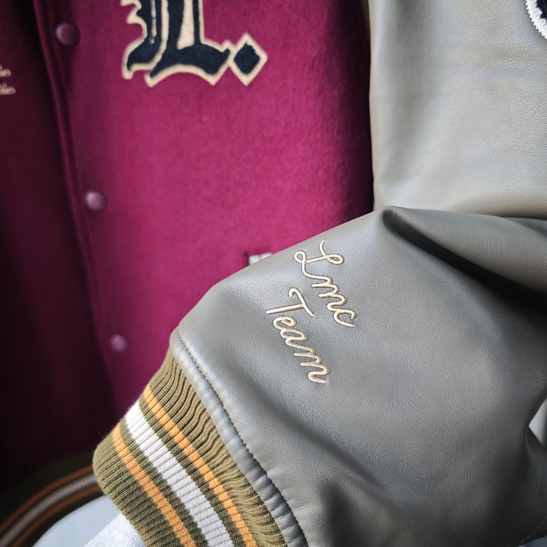 LMC 엘엠씨 팀 울 바시티 자켓 버건디 L 상품이미지3