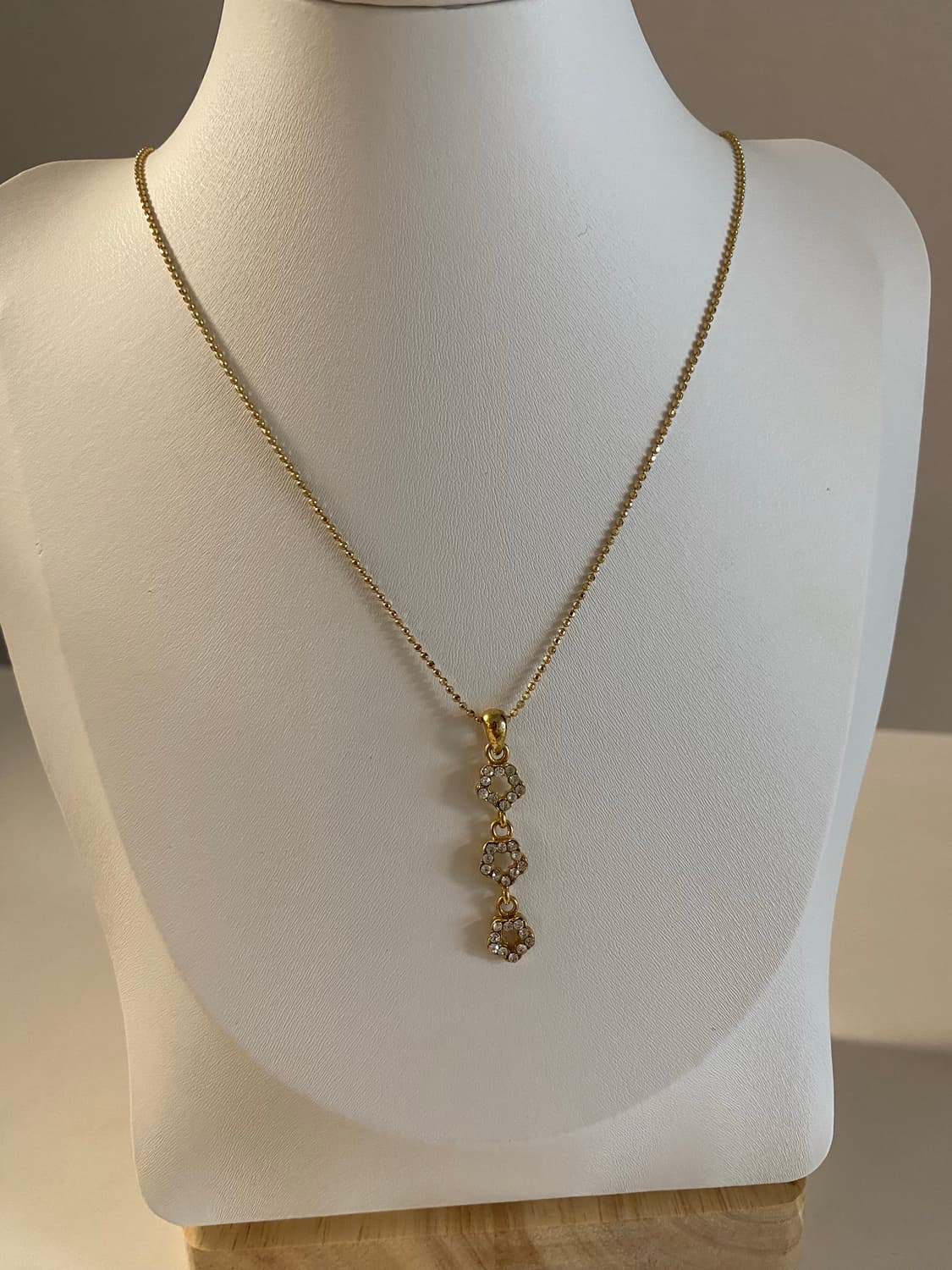 빈티지 골드톤 플라워 큐빅 목걸이 상품이미지3