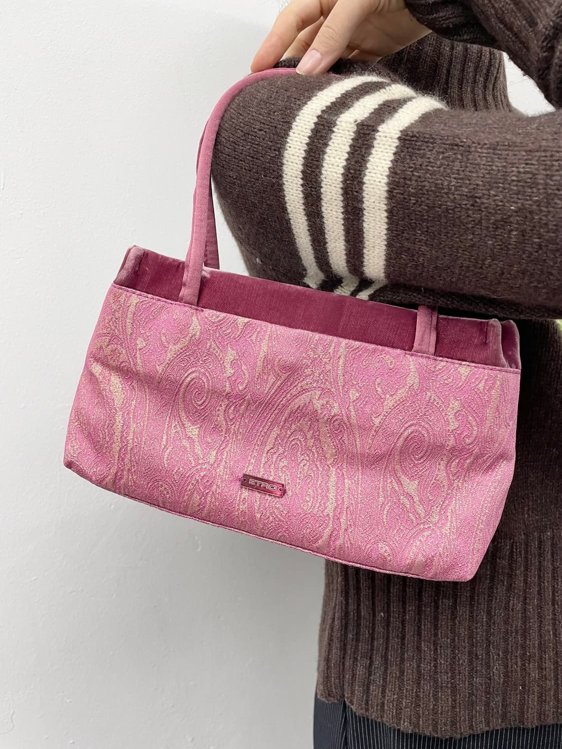 에트로 핑크 자카드 페이즐리 토트백 상품이미지4