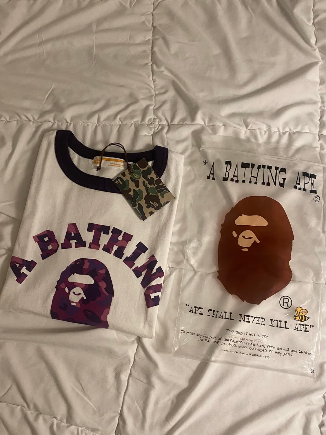 Bape 베이프 반팔 링거티(택 달린 새상품) 상품이미지7