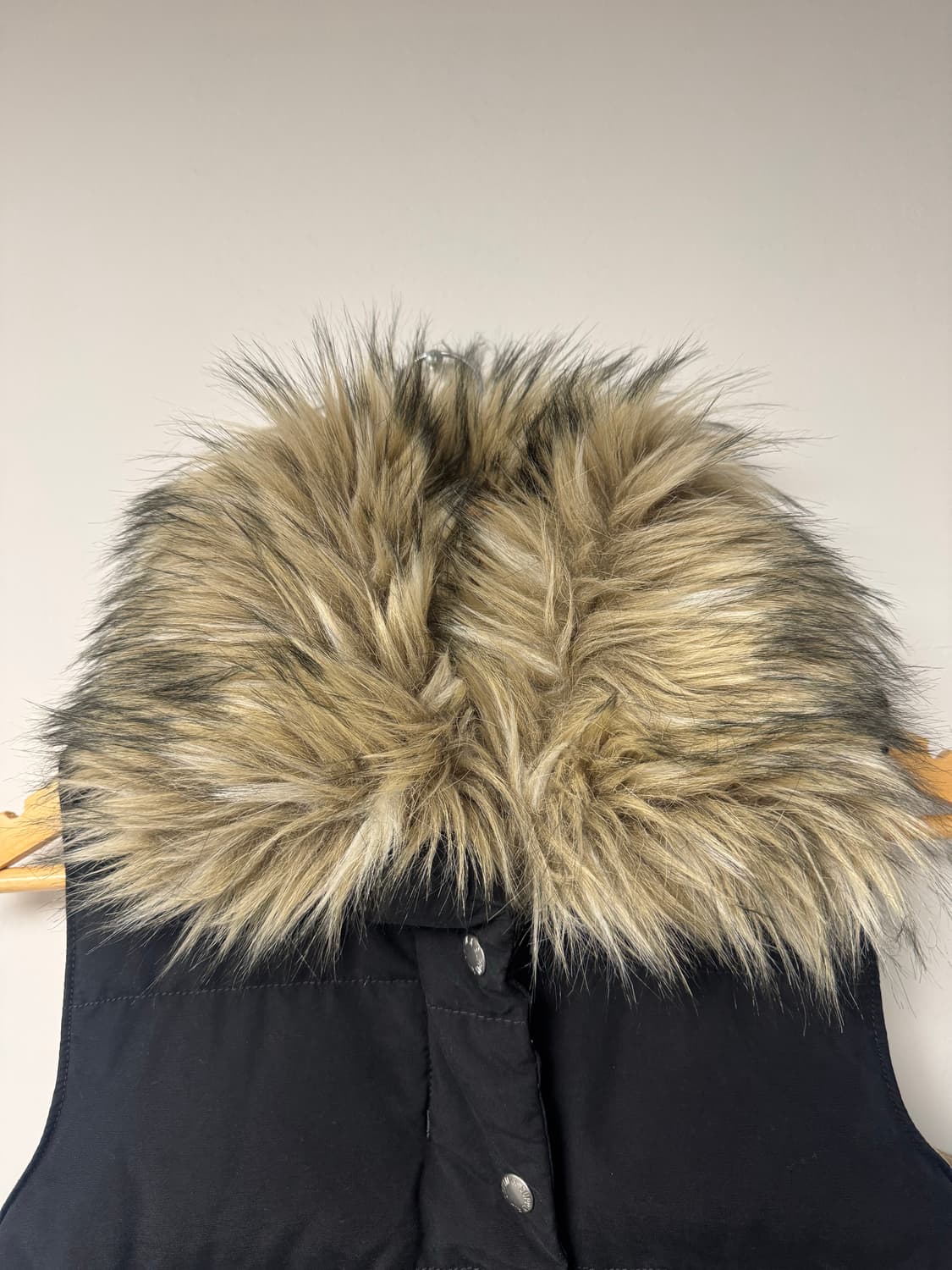 폴로 데님앤서플라이 y2k 퍼 후드 덕다운 패딩 조끼 베스트 S 상품이미지3