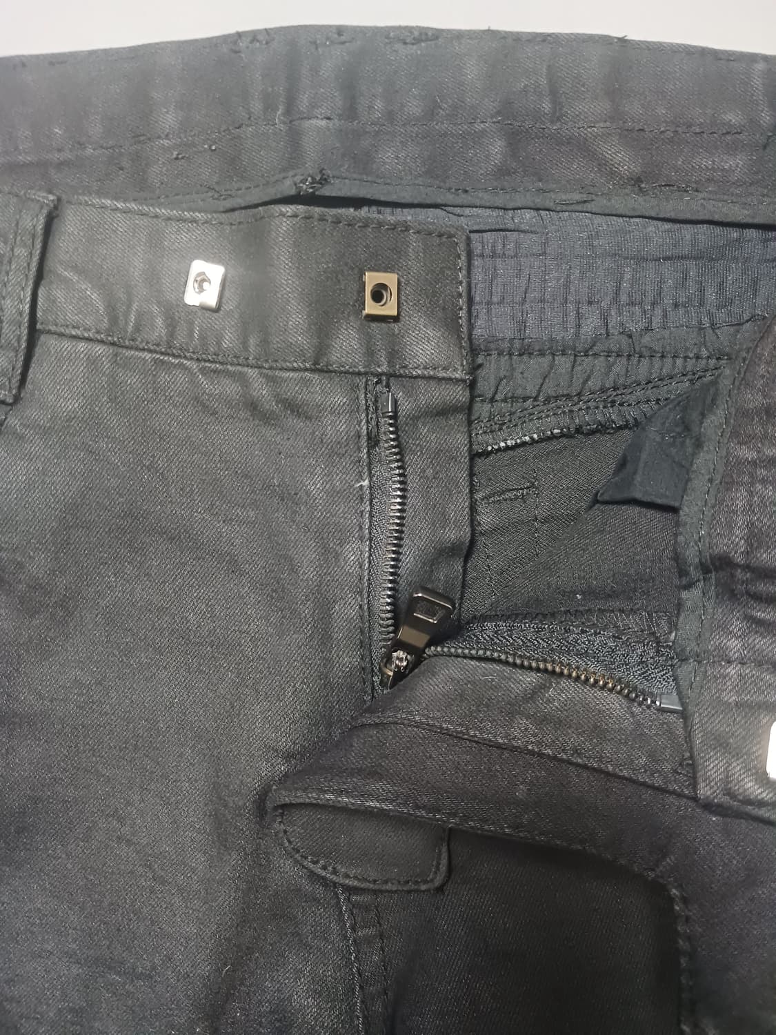 [33] 발망 왁스코팅 블랙 바이커진 청바지 상품이미지6