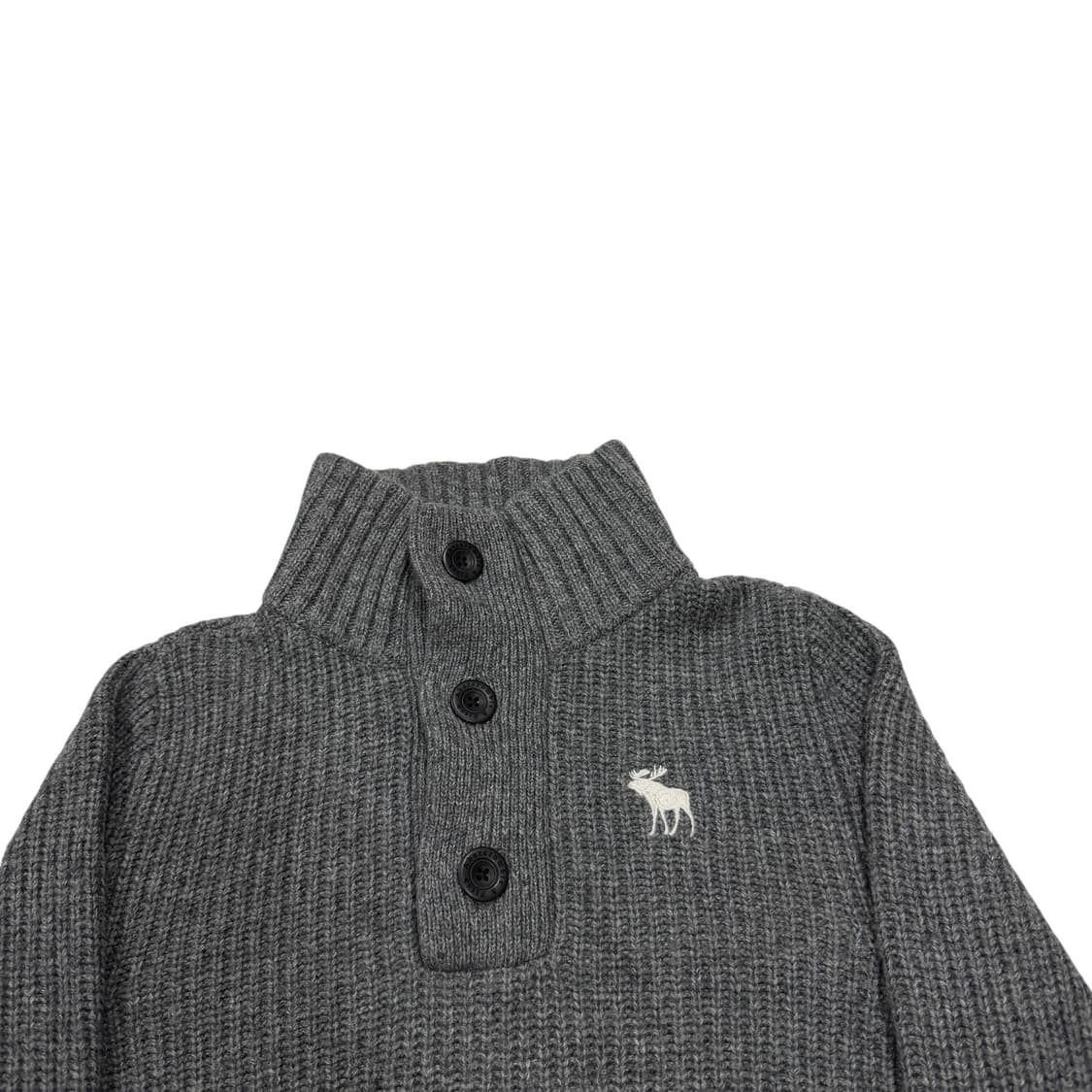 아베크롬비 빈티지 그레이 Y2K 스냅 단추 니트 M 상품이미지2