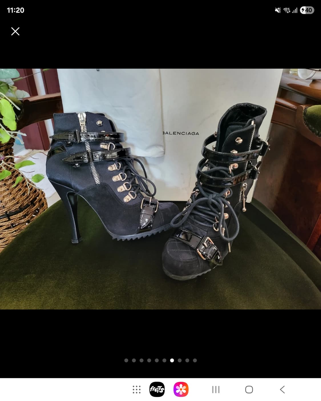 박스채 새상 발렌시아가 니콜라스 제스키에르 레이스업 부티 부츠 상품이미지7