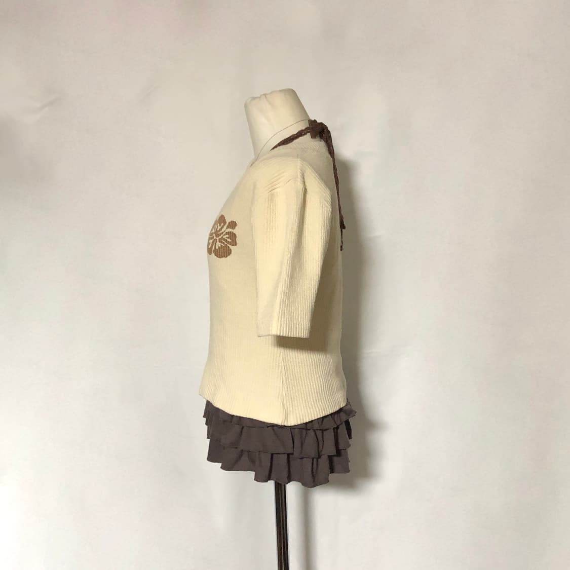 히비스커스 티셔츠 베이지 상품이미지6