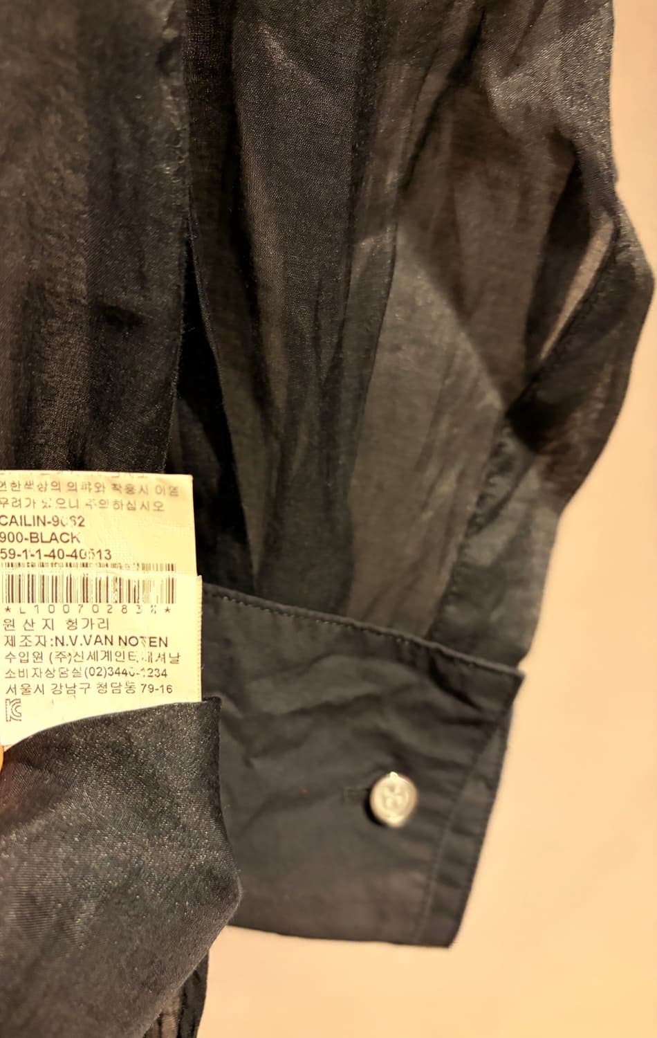 드리스반노튼 시스루 롱셔츠 블랙 상품이미지5