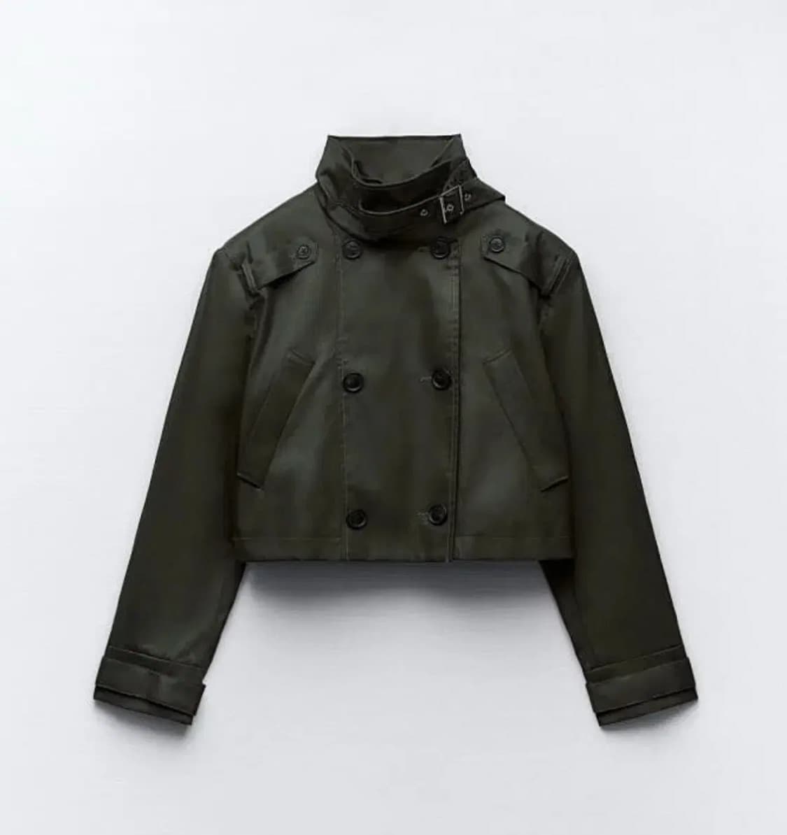 자라 왁스드 크롭 트렌치 자켓 xs 실사이즈 s 상품이미지8