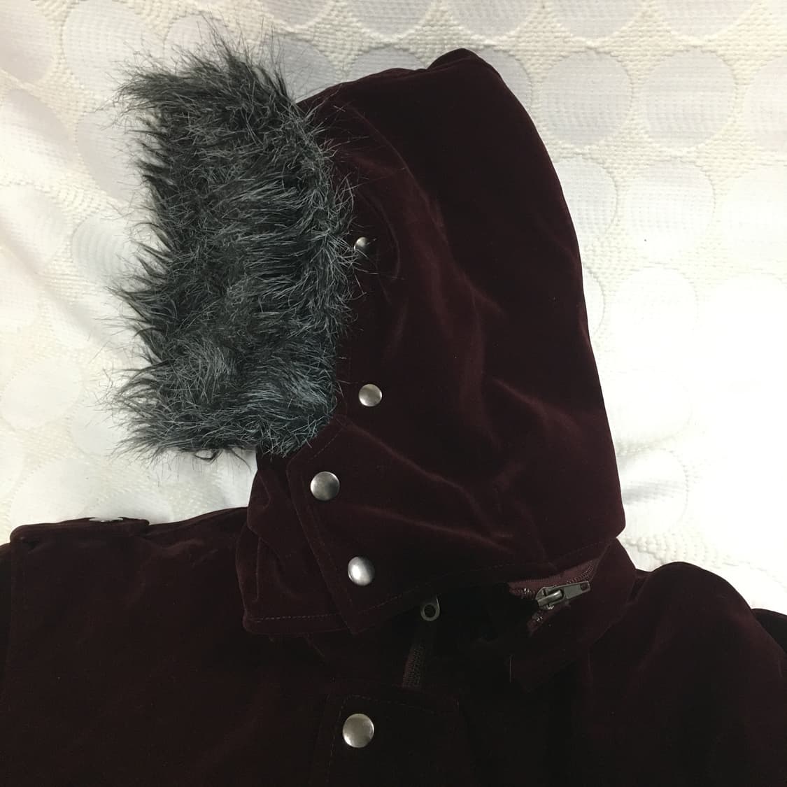 Authentic펑크 벨벳 후드 코트 상품이미지7