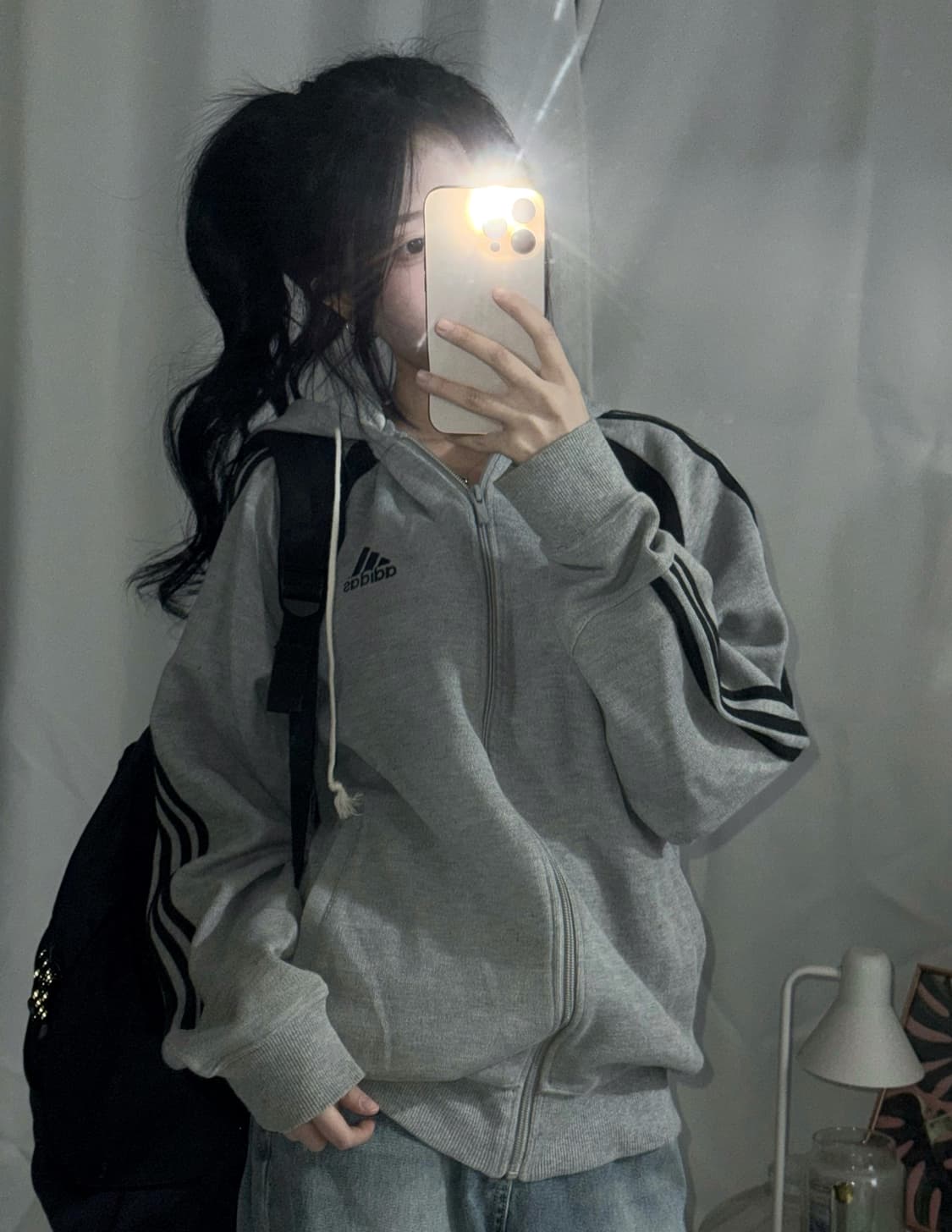 🐰아디다스 그레이 코튼 데일리 후드집업🪽 상품이미지1