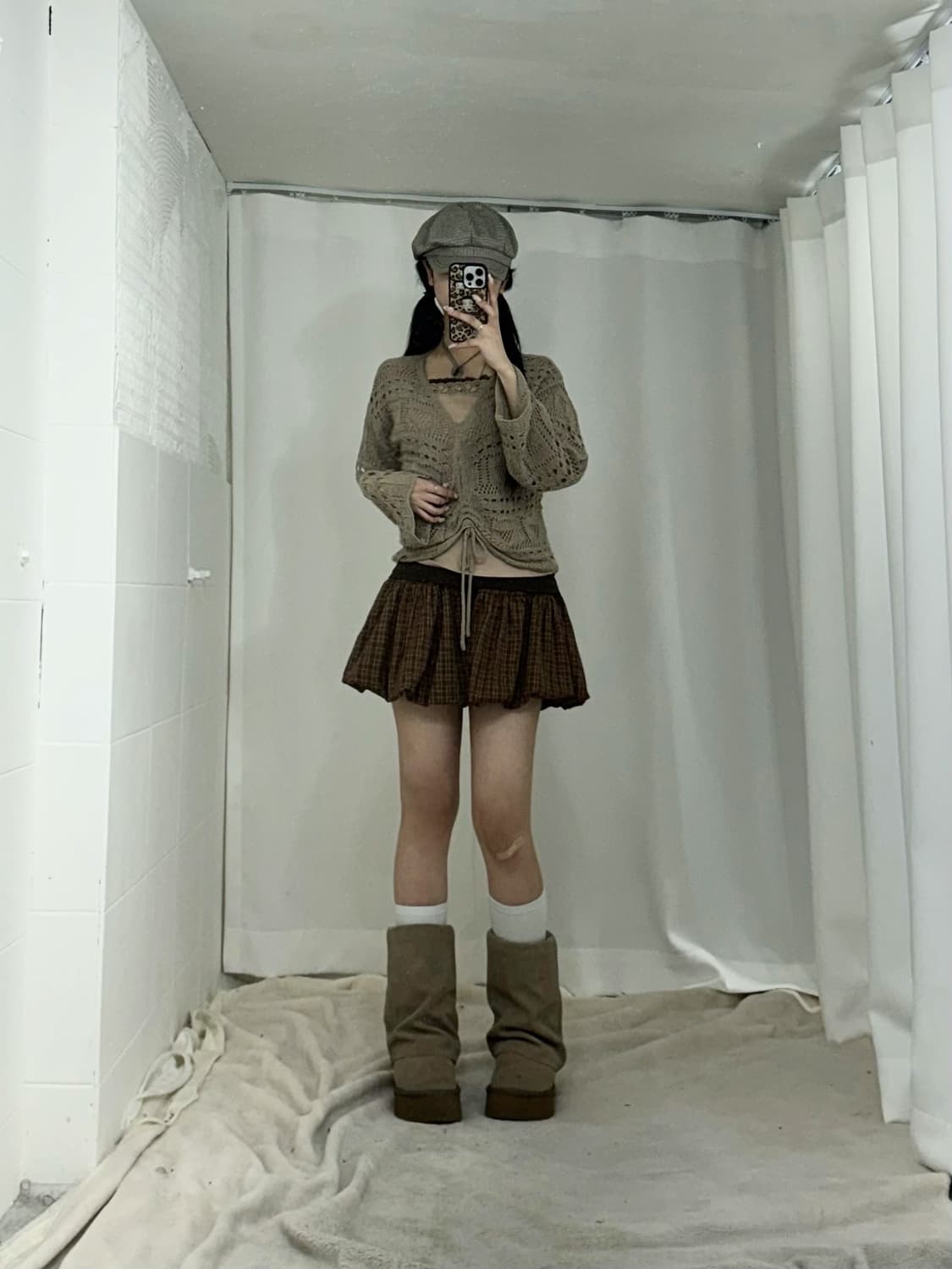 브라운 모카무스 폭닥폭닥 니혼진 너에게닿기를 아야네깔 사와코깔 코디세트  상품이미지2