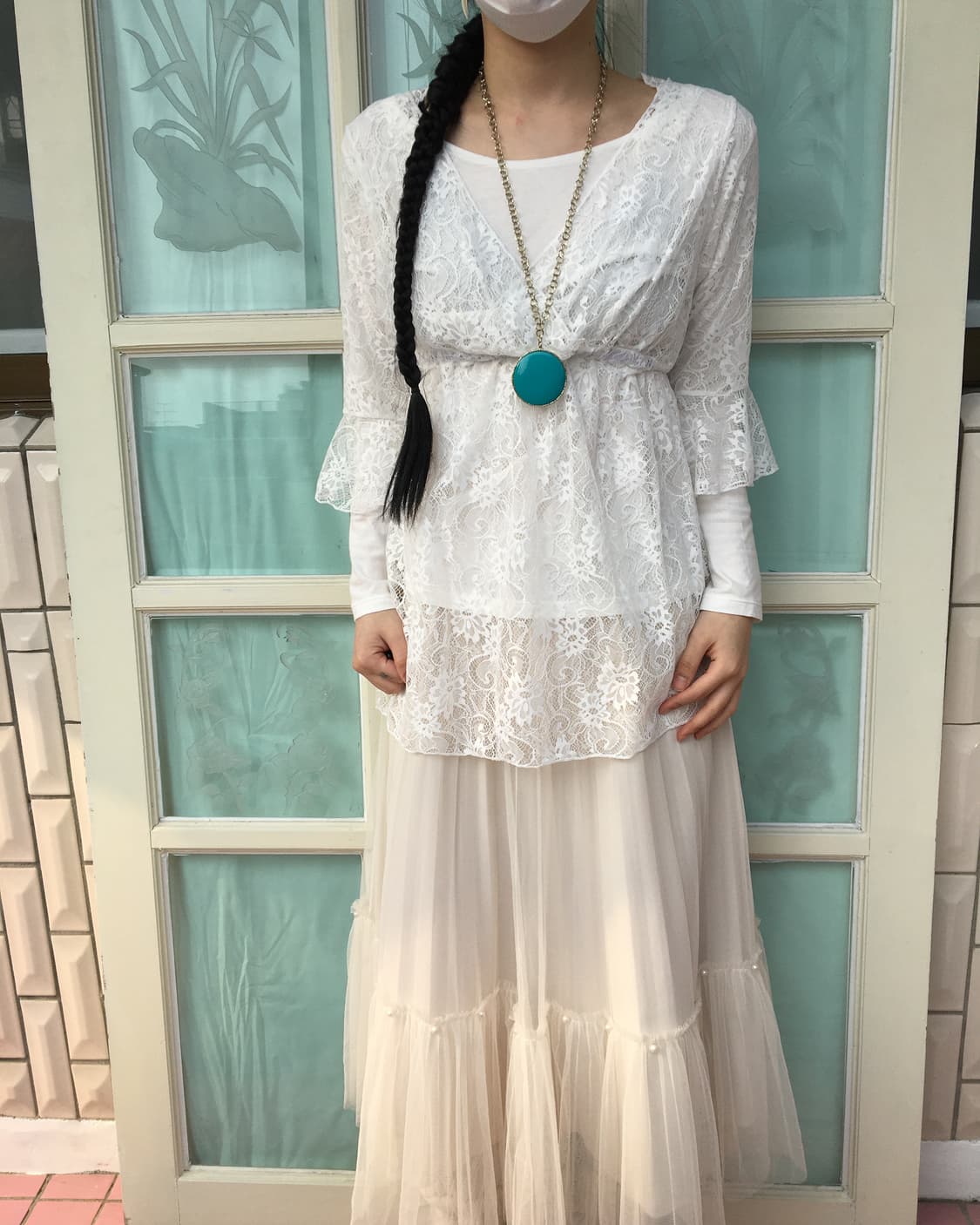 Lace trimming sleeve 상품이미지7