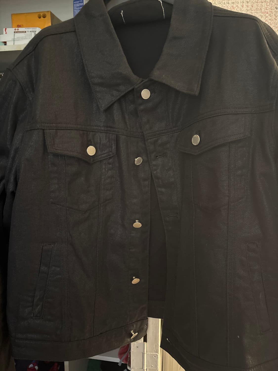 데꼬로소 데님 트러커 자켓 퀼팅 블랙 2 상품이미지1