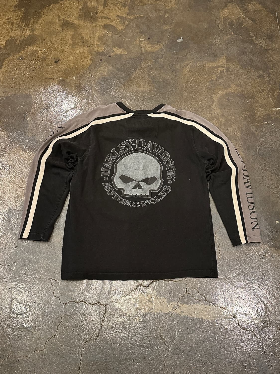 00s 할리데이비슨 Willie G Skull 데미지드 스웻셔츠 L 상품이미지2