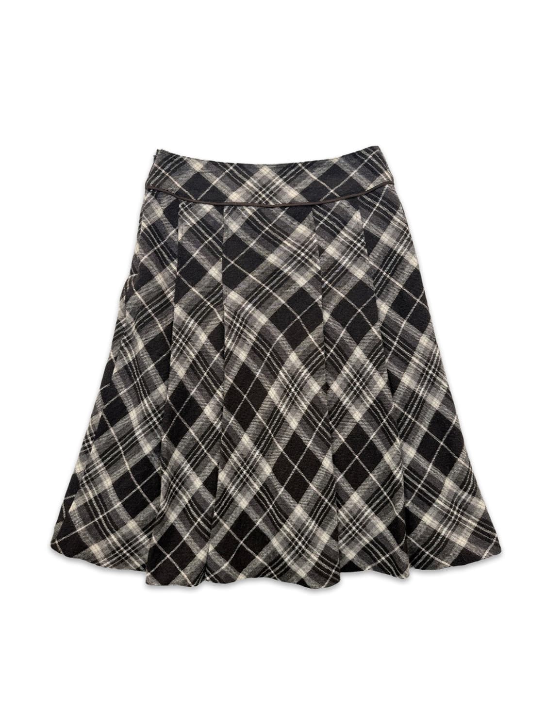 빈티지 브라운 플리츠 미디 스커트 상품이미지5