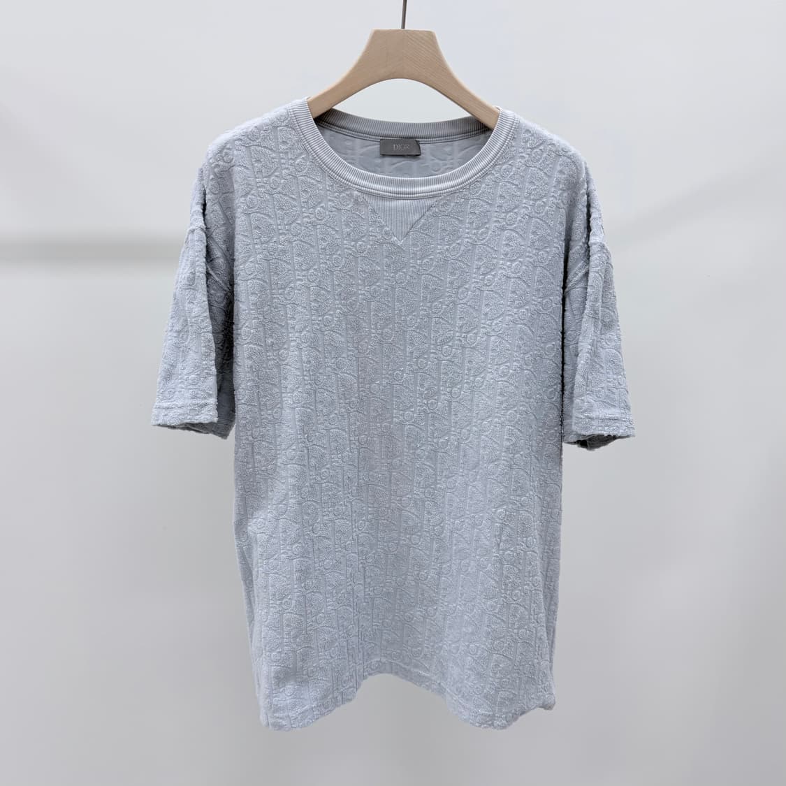 [S급/XL] 디올 오블리크 테리 코튼 반팔 티셔츠 스카이블루 상품이미지1