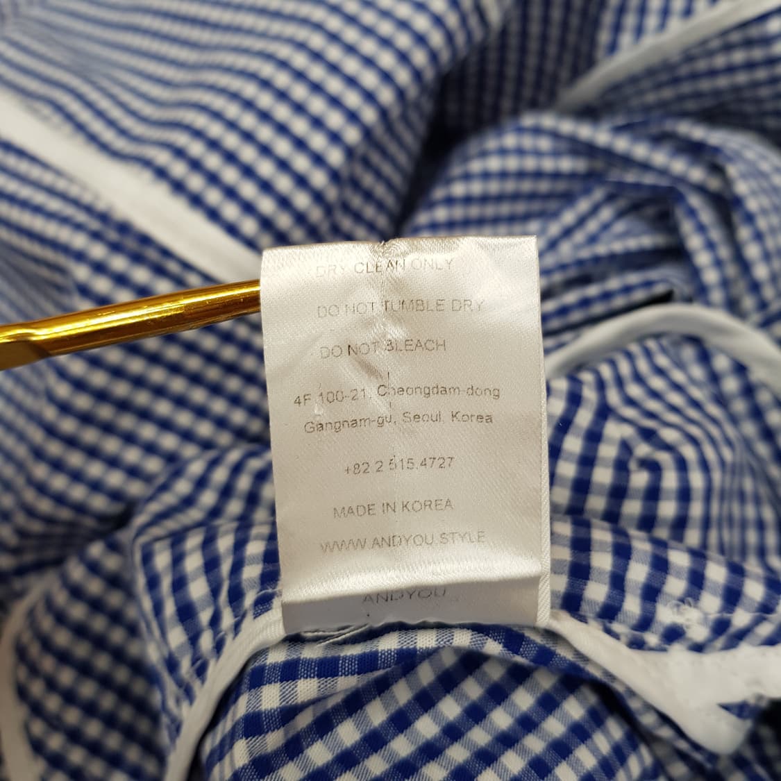 앤유 깅엄 체크 퍼프소매 롱 원피스 1사이즈 상품이미지8