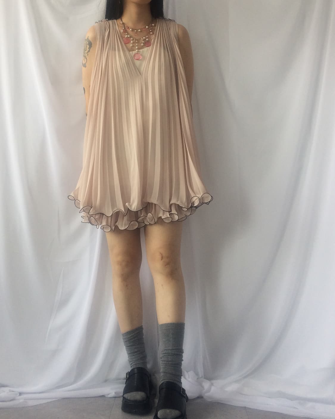 Pleats flare sleeveless onepiece 상품이미지6