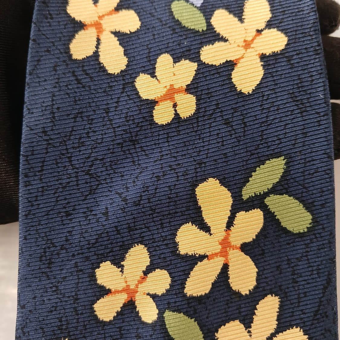 발망 실크 네이비 플라워 패턴 넥타이 9.8cm A+등급 A19221
 상품이미지7