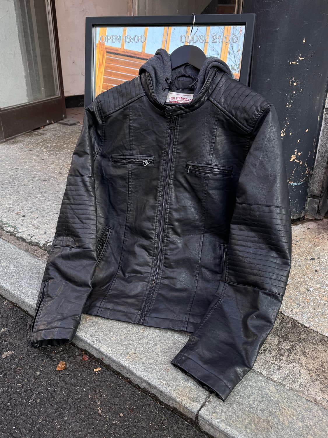 리바이스 후드 바이커 가죽자켓  상품이미지1