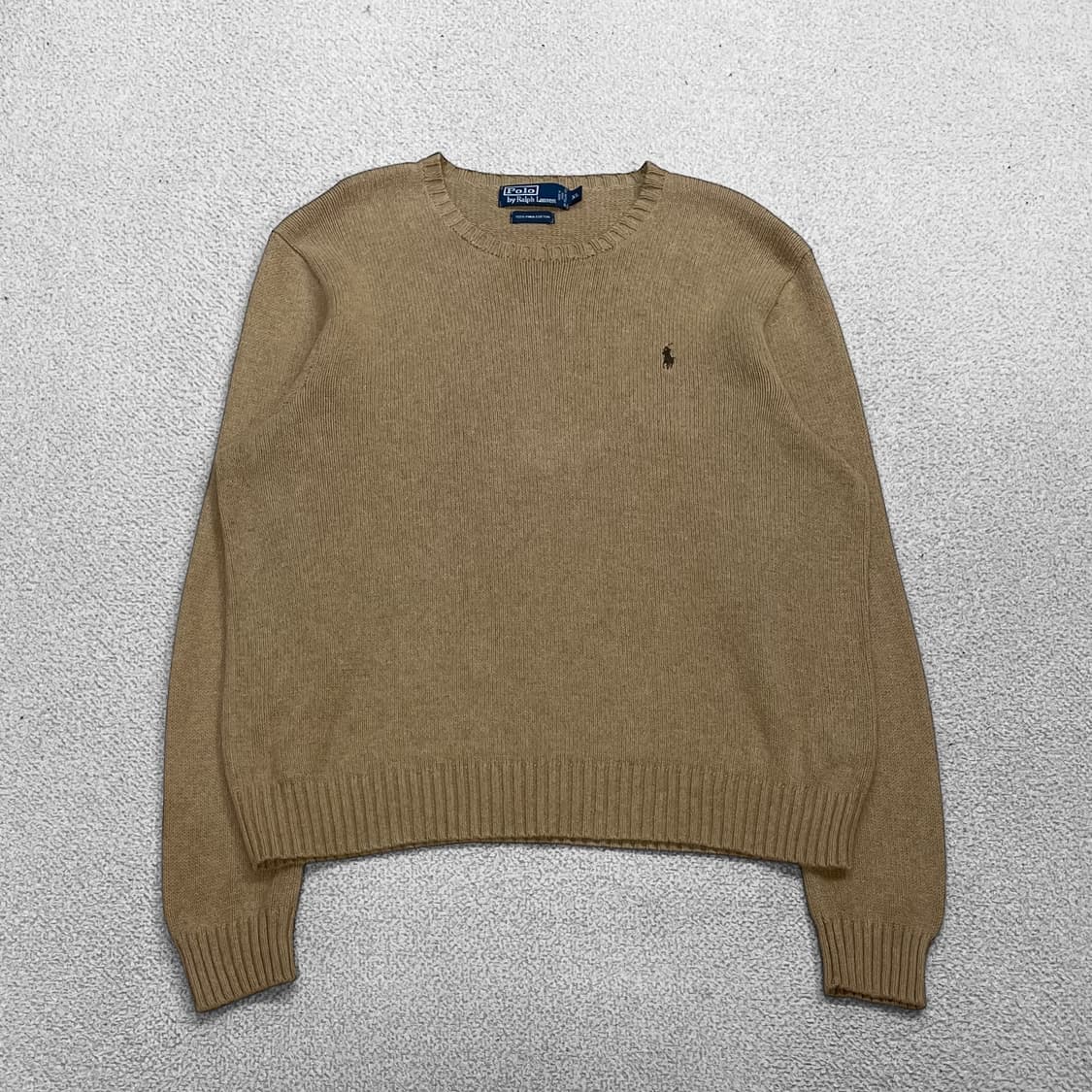 폴로 랄프로렌 포니 로고 코튼 니트 베이지 상품이미지1