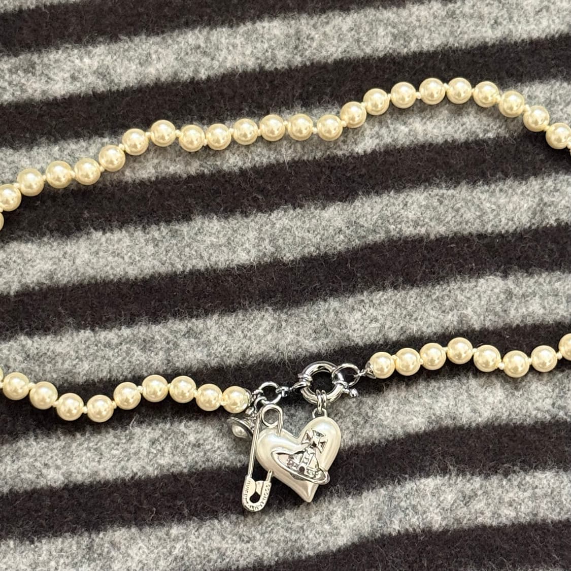 비비안웨스트우드 오리에타 진주 클립 하트 초커 목걸이 상품이미지2