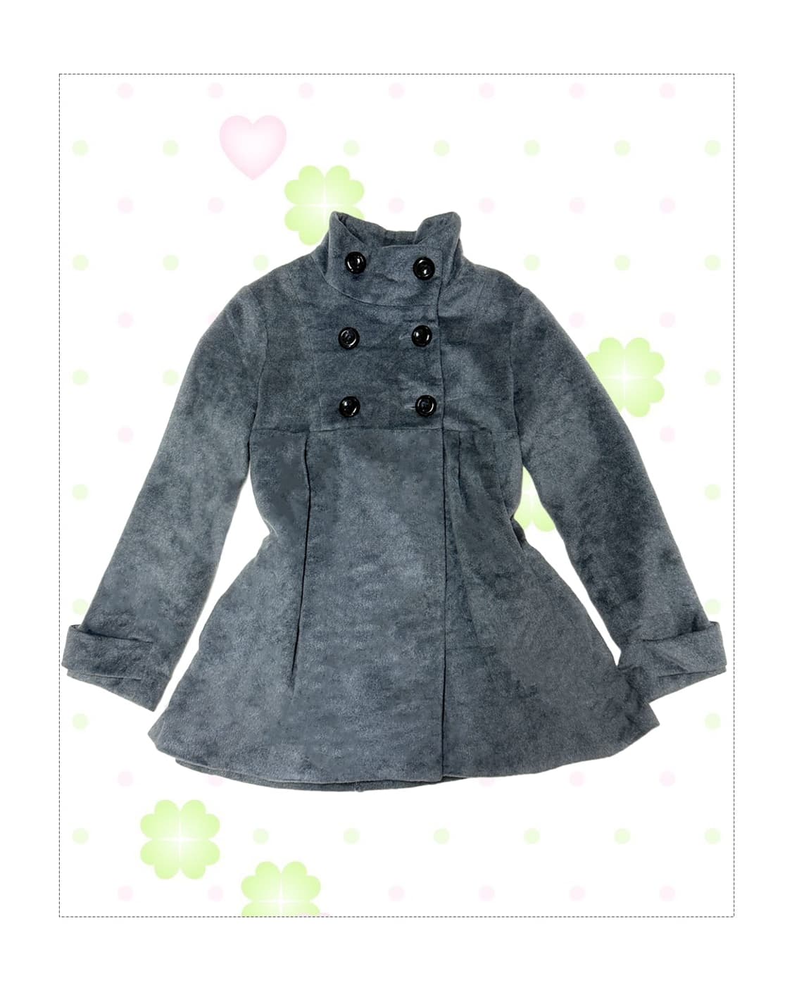 쿠로미 목폴라 투버튼 코트 상품이미지2