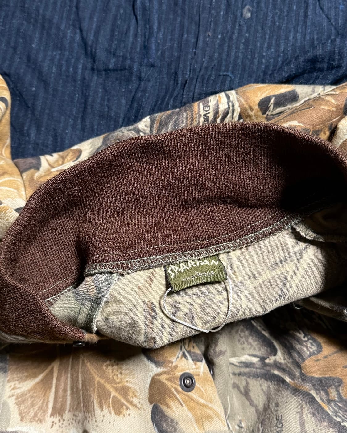 90‘s 스파르탄 코튼우드 카모 패턴 봄버 자켓 L 상품이미지5