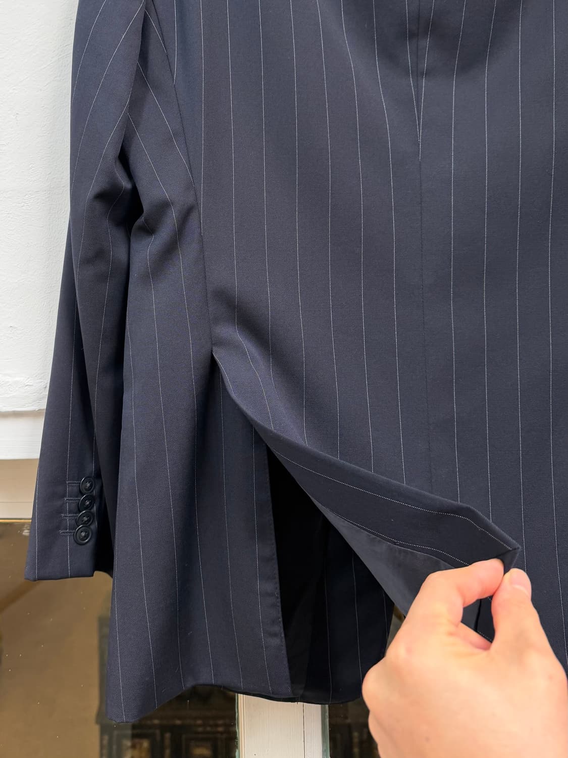 Armani 아르마니 꼴레지오니 스트라이프 울 블레이저 52R 상품이미지8