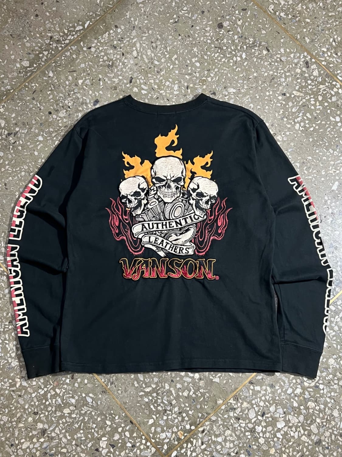 Vanson Flame Skull L/S 상품이미지1