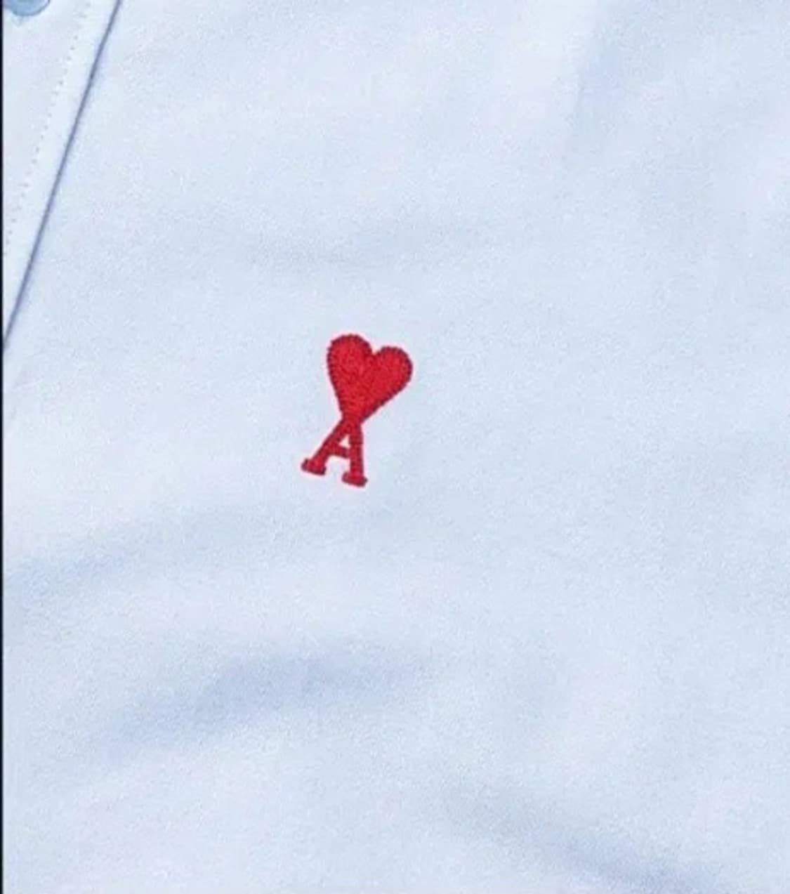 아미 스몰하트 레드로고 셔츠 XS-XL 상품이미지3