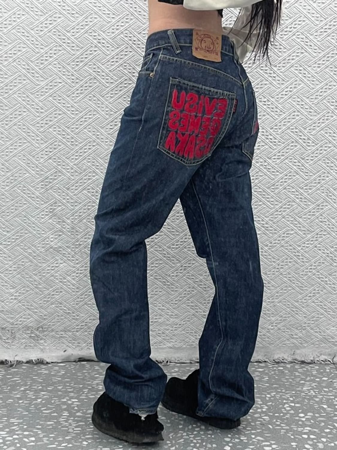 에비수 올드스쿨 키치 포켓 프린팅 데님 팬츠 32인치 C06874 상품이미지1