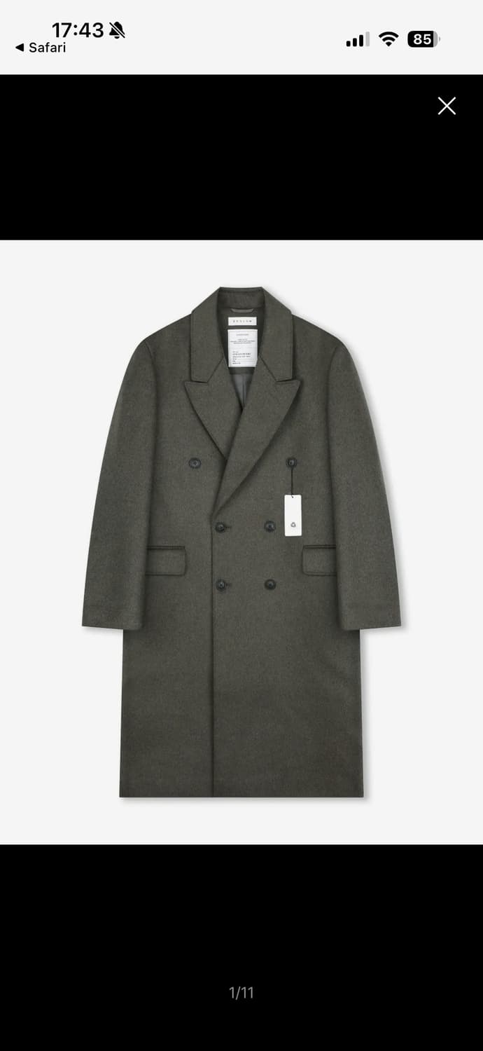 비슬로우 캐시미어 더블 코트 다크올리브 M 상품이미지3