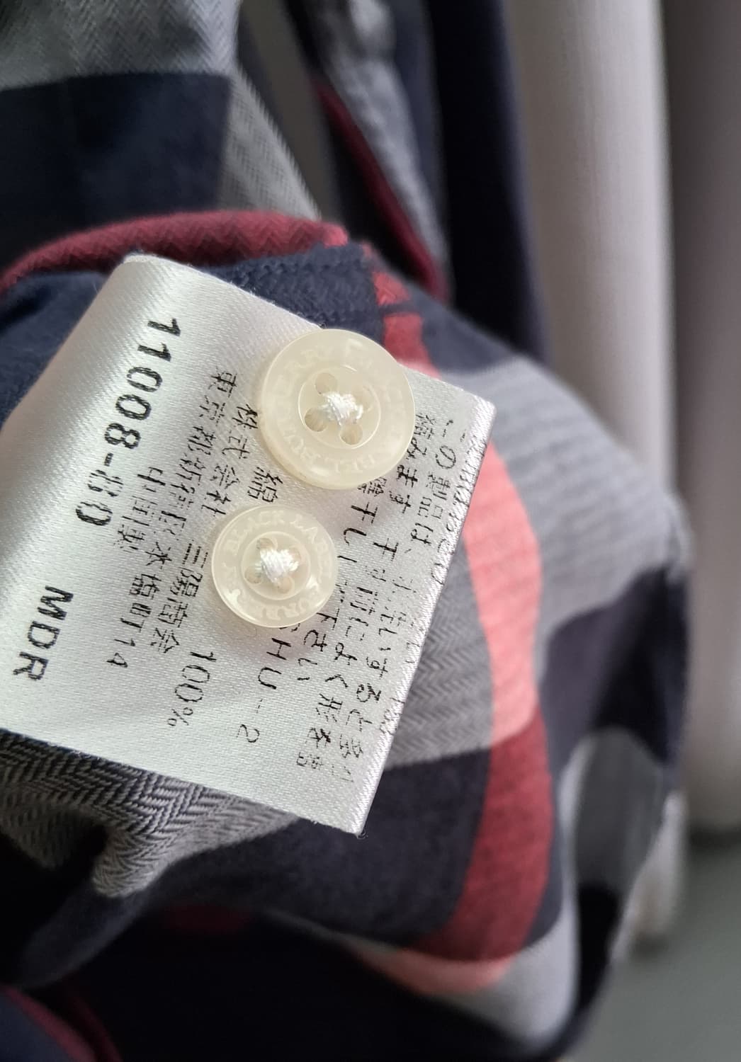 버버리 블랙라벨 체크 셔츠4/남성M# 상품이미지6