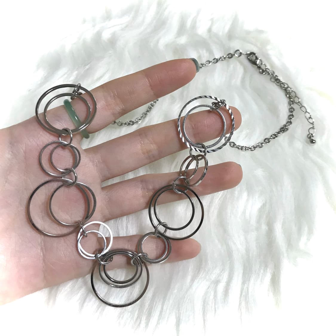 빈티지 링 체인 목걸이 락시크 갸루 레이어드 상품이미지2